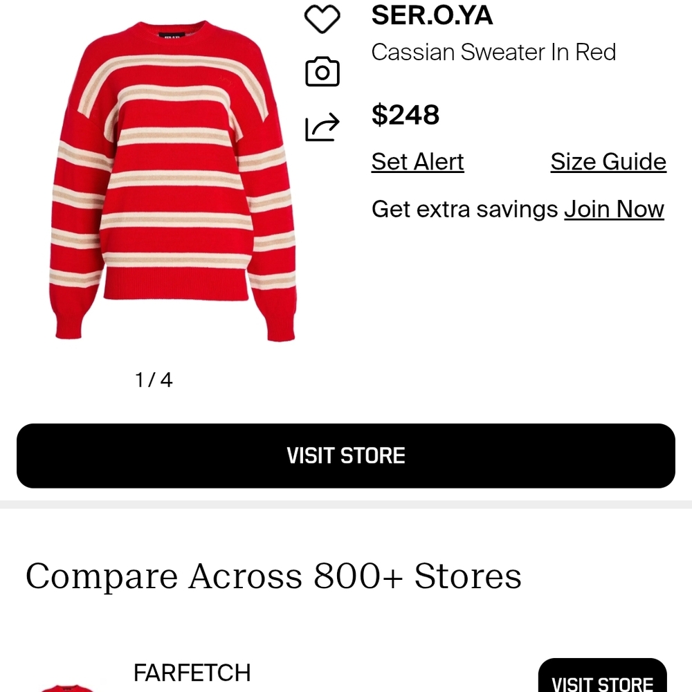 SER.O.YA Bold Red and Cream Striped Sweater